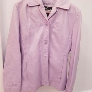 Wilson's Buckskin Leather Coat in Lilac Purple